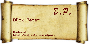 Dück Péter névjegykártya