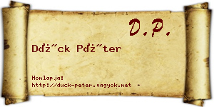 Dück Péter névjegykártya